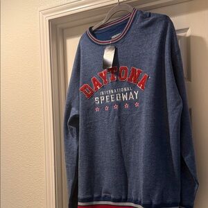 Nascar Blue Crewneck with Red Daytona Design